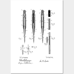 Finger Nail Cutter Vintage Patent Hand Drawing Posters and Art